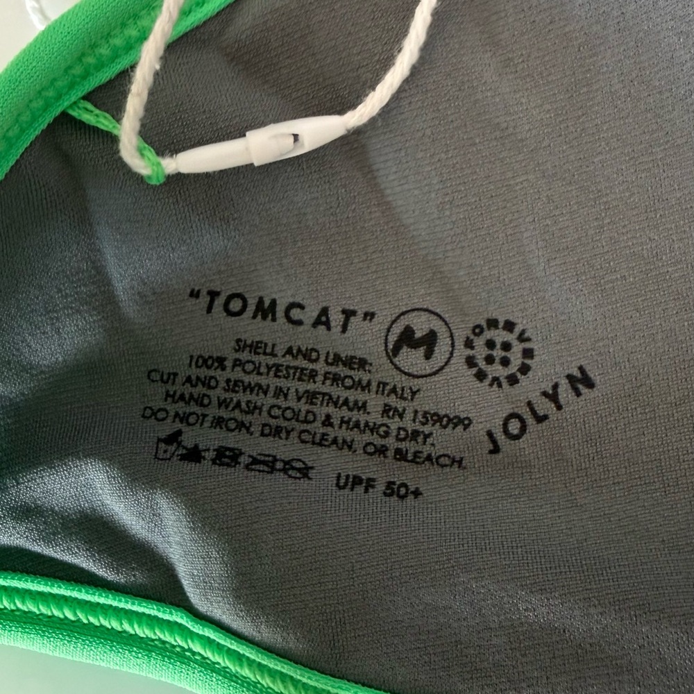 New Jolyn Swim Tomcat Bikini Top In Key Lime Green Training Competition - Picture 8 of 9